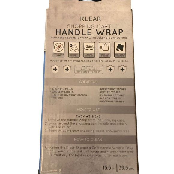 Klear 15.5 Shopping Cart Handle Wrap Cover Black - Buy 4 Items Get 25% Off‎ - Picture 3 of 6